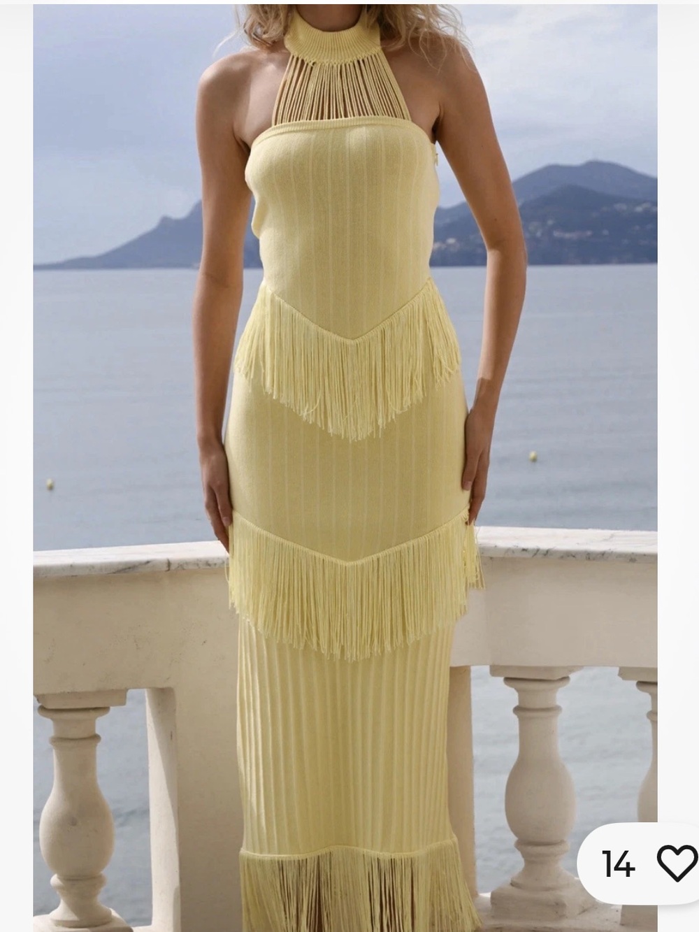 Yllw the label - Fringe Maxi Dress yellow - size small - new